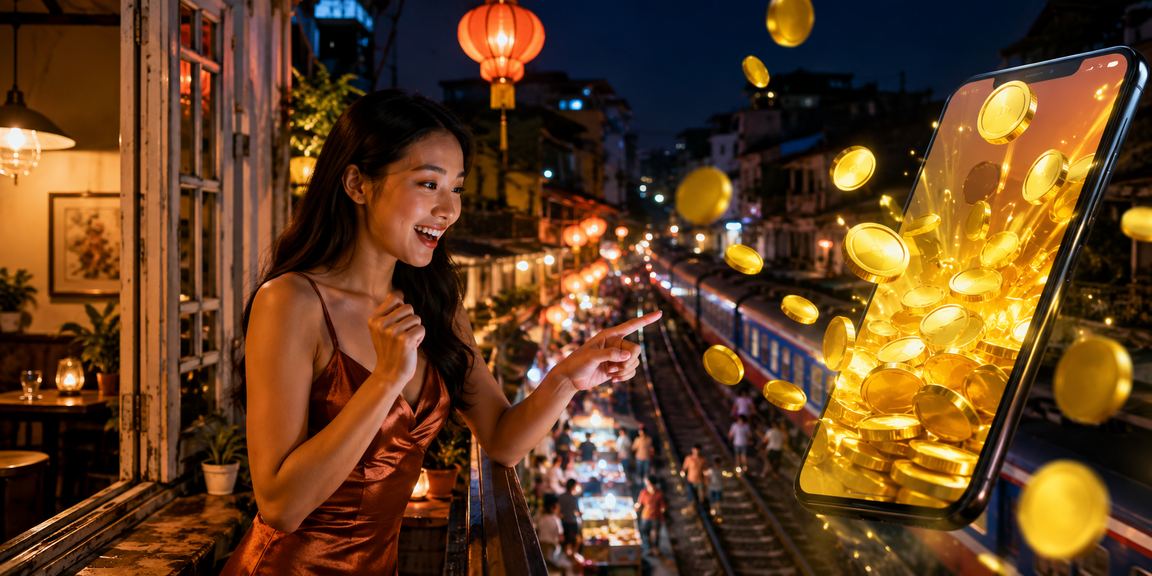 Người dùng đăng nhập kqxstp trên điện thoại tại Hà Nội bên tách cà phê